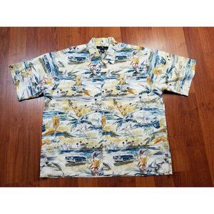 Consensus Sportswear Hawaiian Shirt Mens XL Floral Tropical Short Sleeve